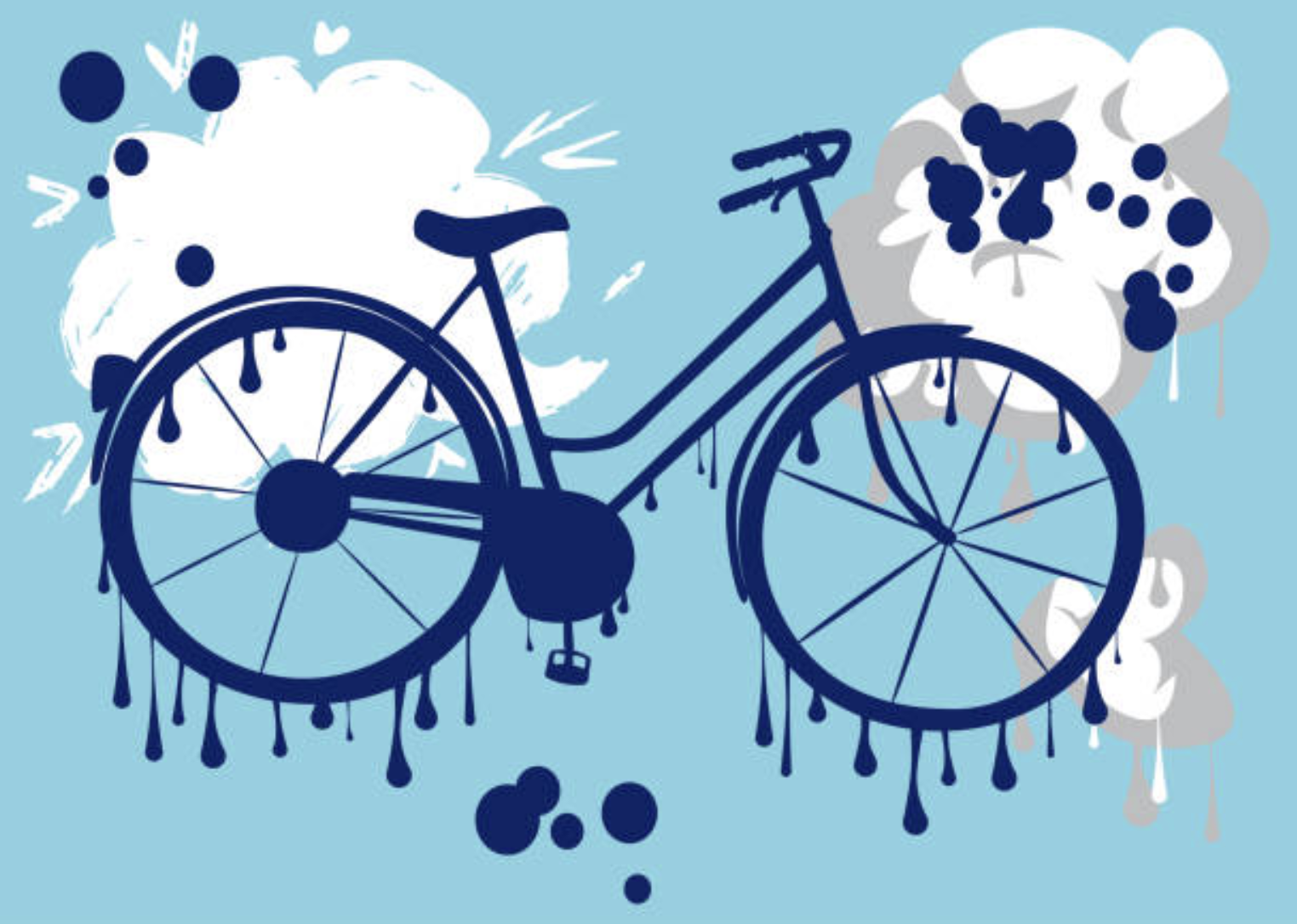 自転車洗車のイラスト